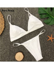 9 kolory stałe Bikini ustawić 2019 Sexy Push Up stroje kąpielowe kobiety brazylijski strój kąpielowy Bikini z niskim stanem Halt