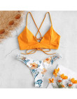 Dwuczęściowy strój kąpielowy dla kobiet bikini na wakacje we wzory klasyczny wygodny modny seksowny