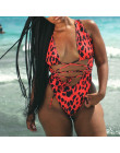 Red leopard Brazilian swimsuit one piece Plus size sexy bikini 2019 Push up swimwear women string monokini High cut bathing suit