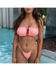 Peachtan Sexy różowy stroje kąpielowe damskie kostium kąpielowy Bandeau bikini 2019 mujer mikro strój kąpielowy kobiet Push-up s