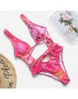 Red leopard Brazilian swimsuit one piece Plus size sexy bikini 2019 Push up swimwear women string monokini High cut bathing suit