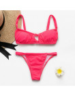 Peachtan Sexy różowy stroje kąpielowe damskie kostium kąpielowy Bandeau bikini 2019 mujer mikro strój kąpielowy kobiet Push-up s