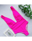 Halter neon bikini głębokie dekolt w serek strój kąpielowy kobiety monokini ciąg sexy strój kąpielowy kombinezony jednoczęściowe