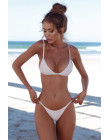 Seksowny dwuczęściowy damski strój kąpielowy klasyczne bikini z wycięciami modny kostium brazylijski jednolity