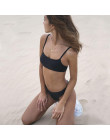 Modny strój kąpielowy damski dwuczęściowy zmysłowe bikini wycięte majtki stringi klasyczny bandażowy top na ramiączkach