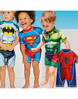 Dla dzieci stroje kąpielowe One Piece chłopcy strój kąpielowy miniony Batman pływanie dzieci kapitan ameryka Sport UPF50 + stroj