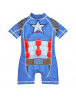 Dla dzieci stroje kąpielowe One Piece chłopcy strój kąpielowy miniony Batman pływanie dzieci kapitan ameryka Sport UPF50 + stroj