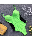 Modny elegancki jednoczęściowy strój kąpielowy damski na cieniutkich ramiączkach zmysłowe monokini seksowny głęboki dekolt