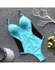 Modny elegancki jednoczęściowy strój kąpielowy damski na cieniutkich ramiączkach zmysłowe monokini seksowny głęboki dekolt