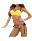 Strój kąpielowy bikini dziewczęce push up z frędzlami drukowane halter bikini jednolity kolor sexy bikini  YL