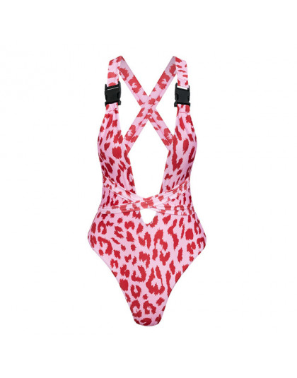 Monokini bandaż jednoczęściowy garnitury Leopard stringi bikini 2019 Sexy stroje kąpielowe kobiety body Push up strój kąpielowy 