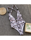 Monokini bandaż jednoczęściowy garnitury Leopard stringi bikini 2019 Sexy stroje kąpielowe kobiety body Push up strój kąpielowy 