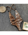 Monokini bandaż jednoczęściowy garnitury Leopard stringi bikini 2019 Sexy stroje kąpielowe kobiety body Push up strój kąpielowy 