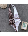 Monokini bandaż jednoczęściowy garnitury Leopard stringi bikini 2019 Sexy stroje kąpielowe kobiety body Push up strój kąpielowy 