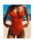 Strój kąpielowy bikini push up jednoczęściowy modny elegancki monokini seksowny prążkowany