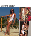 Sexy dekolt w kształcie litery v stroje kąpielowe kobiety monokini bandaż strój kąpielowy kąpiących się lato Leopard jednoczęści