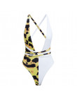 Sexy dekolt w kształcie litery v stroje kąpielowe kobiety monokini bandaż strój kąpielowy kąpiących się lato Leopard jednoczęści