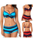 Kobiety Plus rozmiar Gradient Tankini Bikini stroje kąpielowe lato plaża strój kąpielowy z powrotem krzyż panie pływać ubrania 2