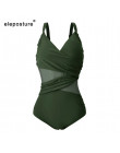 2019 nowy Sexy strój kąpielowy jednoczęściowy strój kąpielowy kobiety Mesh Patchwork kostiumy kąpielowe w stylu Vintage stroje k