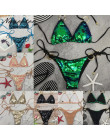 2019 Hot sprzedam Bikini Set kobiety Sexy niskiej talii strój kąpielowy proste cekiny plaży brazylijski strój kąpielowy bandażow