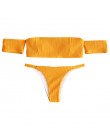 Sexy Retro czarny biały pled Bandeau żebrowane wysokiej talii Bikini Set Off ramię 2019 strój kąpielowy kobiety stroje kąpielowe