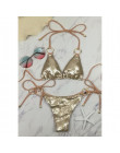 2019 Hot sprzedam Bikini Set kobiety Sexy niskiej talii strój kąpielowy proste cekiny plaży brazylijski strój kąpielowy bandażow