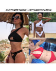 W X jedno ramię bikini 2019 klamra high cut strój kąpielowy Sexy stringi bikini Hollow out strój kąpielowy biały push up stroje 
