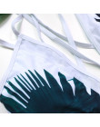Sexy głębokie Plunge Tropical liści palmowych strój kąpielowy trikini Monokini Mesh Plus rozmiar stroje kąpielowe kobiety jeden 