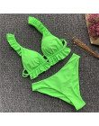 Peachtan z dekoltem w kształcie litery v bikini Push up 2019 Sexy ruffles strój kąpielowy kobiet trójkąt stroje kąpielowe damski