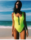 Solidna zipper kawałek strój kąpielowy sexy czarny/zielony body kobiet strój kąpielowy kobiety maio feminino praia biquini one p