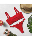 Bandeau strój kąpielowy push up klamra stroje kąpielowe kobiety wysoka talia bikini 2019 sportowy strój kąpielowy lato kąpiących