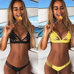 Kobiety strój kąpielowy Push up Bikini 2019 wyściełane biustonosz kwiatowy Bikini Set Sexy stroje kąpielowe strój kąpielowy Biki