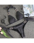 2019 Rhinestone strój kąpielowy kobiety Bikini kryształ diament Bikini Set metalowy łańcuch stroje kąpielowe kobiet luksusowe ar