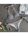 2019 Rhinestone strój kąpielowy kobiety Bikini kryształ diament Bikini Set metalowy łańcuch stroje kąpielowe kobiet luksusowe ar