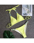2019 Rhinestone strój kąpielowy kobiety Bikini kryształ diament Bikini Set metalowy łańcuch stroje kąpielowe kobiet luksusowe ar