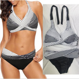 S-5XL Plus rozmiar Polka Dot bikini zestaw dwuczęściowy brazylijski bikini 2019 strój kąpielowy dla kobiet Neon Twist duży strój