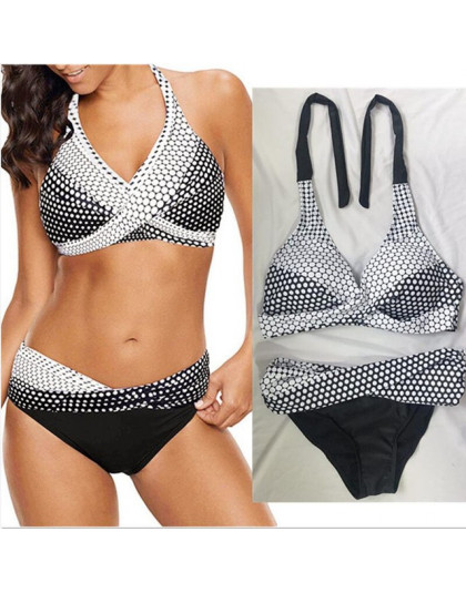 S-5XL Plus rozmiar Polka Dot bikini zestaw dwuczęściowy brazylijski bikini 2019 strój kąpielowy dla kobiet Neon Twist duży strój