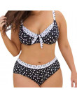 Damskie rozmiar Plus nadruk w paski podział strój kąpielowy kostium kąpielowy Bikini strój kąpielowy Biquinis Feminino 2019 Sexy