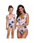 Dwuczęściowy strój kąpielowy dla mamy i córki na wakacje we wzory klasyczny wygodny modny