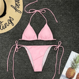 Aartiee Neon bikini 2019 Push up Sexy brazylijski zestaw bikini trójkąt kąpiących się kobieta stroje kąpielowe mikro strój kąpie