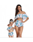 Dwuczęściowy strój kąpielowy dla mamy i córki na wakacje we wzory klasyczny wygodny modny