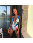 2019 Sexy kobiety jeden kawałek strój kąpielowy ptaki drukowane solidna wysoka talia letni plażowy strój kąpielowy stroje kąpiel