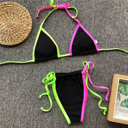 Bikinx Micro trójkąt stroje kąpielowe kobiety 2019 lato biquini neon stringi bikini set Push up sexy strój kąpielowy kobiet halt