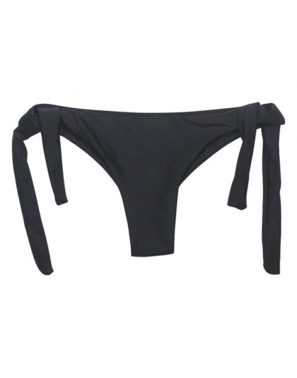 Sexy stałe stringi Bikini brazylijski wycięty strój kąpielowy kobiety dół regulowane figi figi bielizna stringi strój kąpielowy
