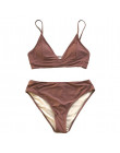 CUPSHE brązowy Lace-Up Bikini zestawy kobiety trójkąt w połowie talii dwa kawałki stroje kąpielowe 2019 dziewczyna zwykły strój 