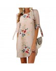 Kobiet kwiatowy drukowane Mini sukienka Plus rozmiar proste na co dzień Sundress 2018, Boho, kobiety, lato, pół rękaw, dekolt Bo