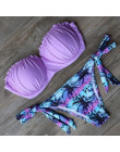 Syrenka Bikini Push Up strój kąpielowy dla kobiet strój kąpielowy bez ramiączek biustonosz strój kąpielowy brazylijskie Bikini S