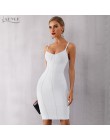 Adyce 2019 nowy lato Bodycon bandaża sukni kobiety Sexy niebieski Spaghetti pasek Vestido bez ramiączek Midi suknie wieczorowe w