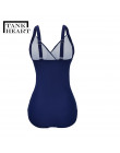 Zbiornik serce push up Trikini jednoczęściowy garnitury Monokini Plus rozmiar stroje kąpielowe kobiety Mesh Sexy strój kąpielowy