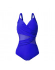 Zbiornik serce push up Trikini jednoczęściowy garnitury Monokini Plus rozmiar stroje kąpielowe kobiety Mesh Sexy strój kąpielowy